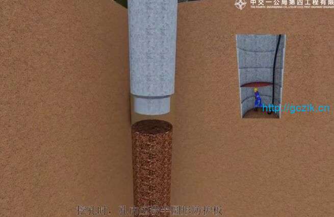 中交人工挖孔桩施工动画