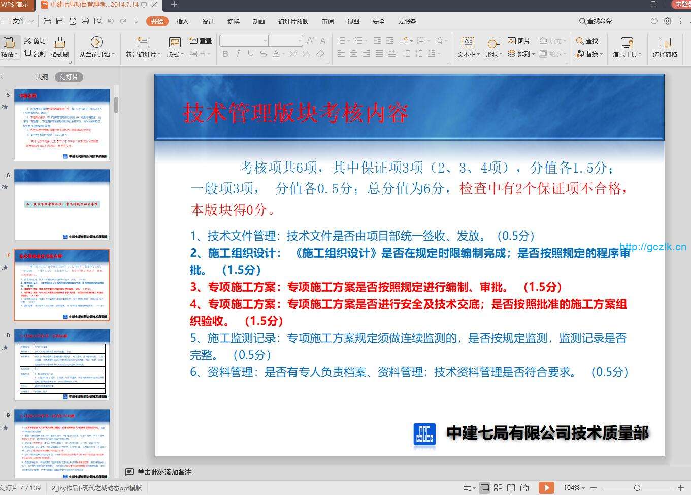 项目管理考核标准（技术质量版块）培训PPT139页