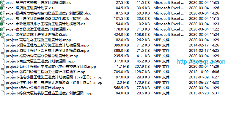 开工必备，18个施工进度计划横道图都给你准备好了！