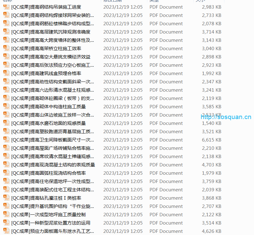 “鲁班奖”48套QC成果报告