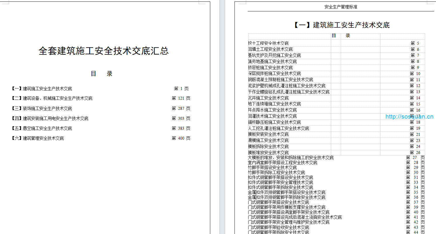 施工项目安全技术交底汇总（414页）