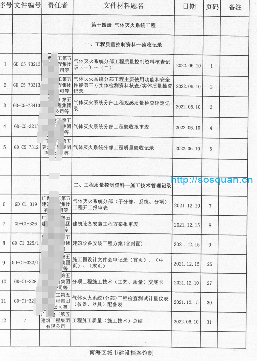 一卷消防验收资料
