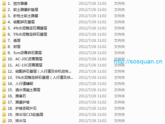 市政道路工序报验资料