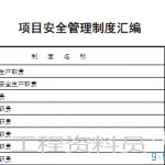 项目安全管理制度、操作规程汇编