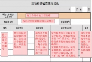 如何填写《现场验收检查原始记录》